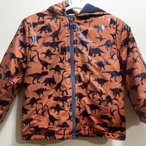 Kids Dinosaur Raincoat - Orange and Black